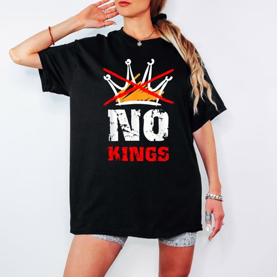 Discover No Kings Shirt, Anti Crown Graphic Tee, Vintage Grunge Comfort Colors T-Shirt