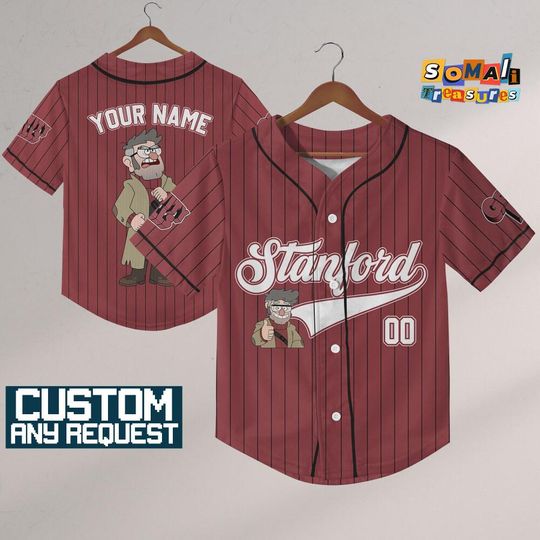 Discover Cutsom Gravity Falls Stanford Baseball Jersey, Personalized Disneyland Jersey, Baseball Team, Gravity Falls Birthday, Gift for Disney Fan
