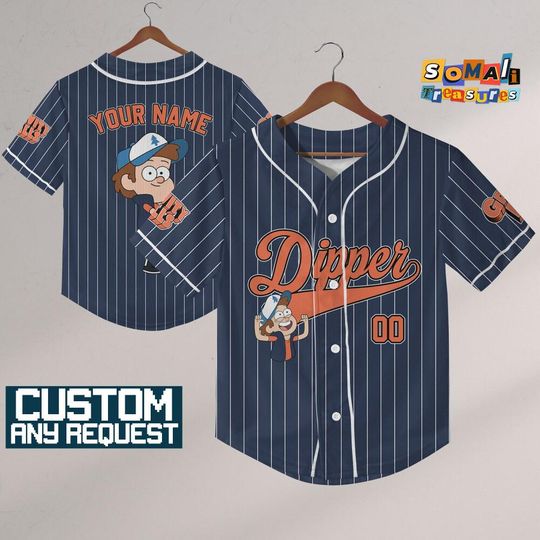 Discover Cutsom Gravity Falls Dipper Baseball Jersey, Personalized Disneyland Jersey, Baseball Team, Gravity Falls Birthday, Gift for Disney Fan