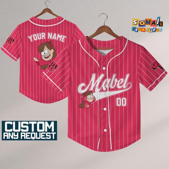 Discover Cutsom Gravity Falls Mabel Baseball Jersey, Personalized Disneyland Jersey, Baseball Team, Gravity Falls Birthday, Gift for Disney Fan