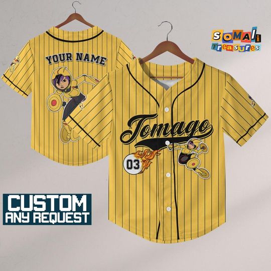 Discover Personalize Disney Big Hero Tomago Yellow, Baseball Team, Big Hero Birthday, Gift for Disney Fans