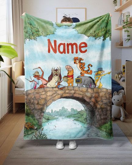 Discover Custom Name Winnie The Pooh Blanket, Personalized Pooh And Friends Throw, Winnie The Pooh Cartoon Blanket, Disney Baby Shower Gifts, NVA769