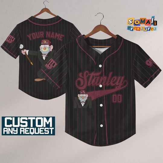Discover Cutsom Gravity Falls Stanley Baseball Jersey, Personalized Disneyland Jersey, Baseball Team, Gravity Falls Birthday, Gift for Disney Fan