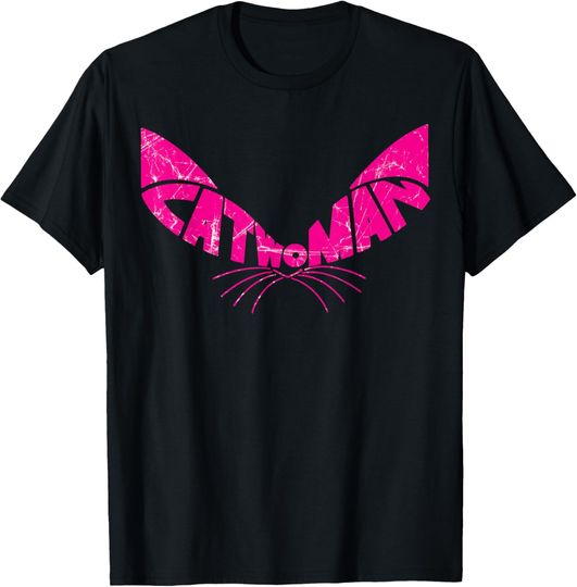 Discover DC Catwoman Logo Ears Distressed T-Shirt