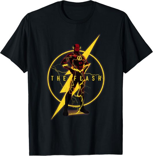 DC Comics Justice League The Flash Lightning Bolt Poster T-Shirt, Gift For Fans