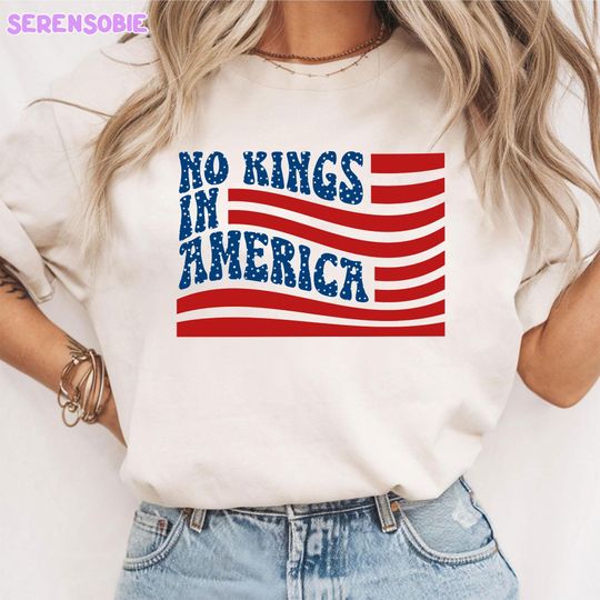 Discover Anti Trump Shirt, Democracy Has No Kings Shirt, No King In American Flag shirt, Anti Maga shirt, Liberal tshirt, Democrat Shirt, Resist Tee