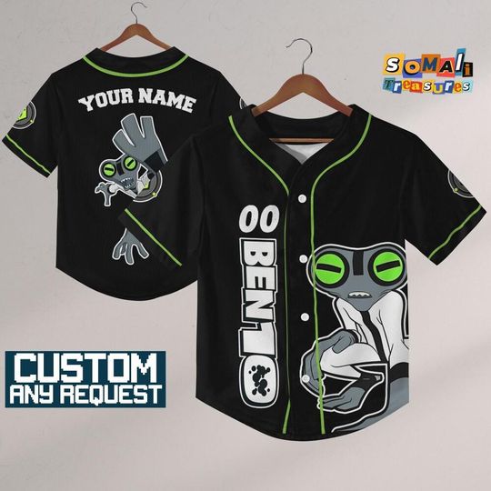 Personalize Ben 10 Galvan Genius Baseball Jersey, Custom Kids, Youth, Adult, Birthday, Cartoon Team Outfit