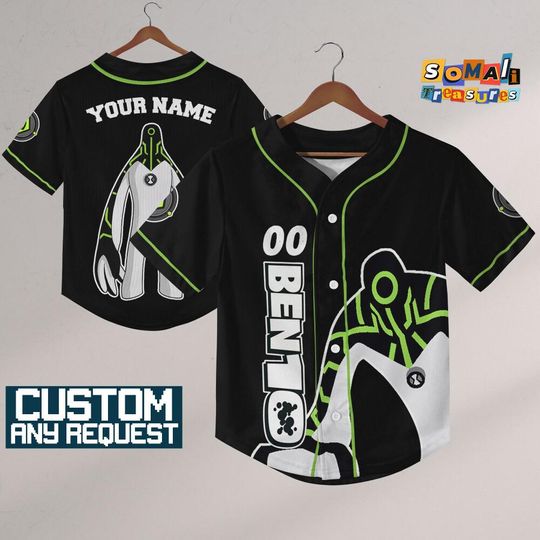 Personalized Ben 10 Baseball Jersey for Kids, Youth, Adults, Birthday, Cartoon Team Outfit