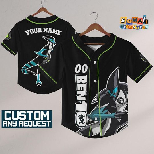 Personalized Ben 10 Kineceleran Speed Baseball Jersey for Kids, Youth, and Adults, Cartoon Team Outfit