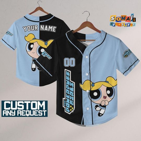 Discover Custom Bubbles Baseball Jersey, The Powerpuff Girls, Family Cartoon Matching Outfit