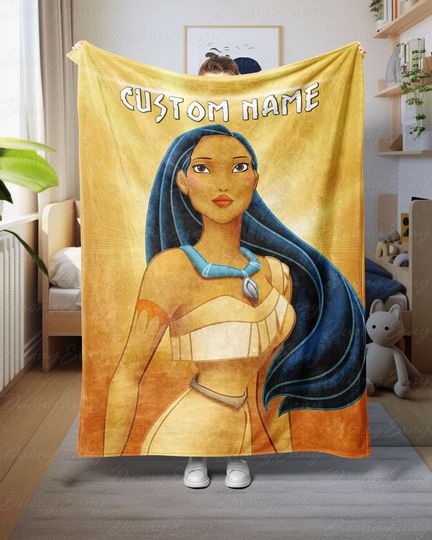 Discover Personalized Pocahontas Blanket With Name, Strong Independent Woman Throw, Pocahontas Character Blanket, Disney Blanket For Girls
