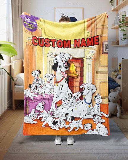 Discover 101 Dalmatians Blanket For Kids, Custom Dog Blanket For Girl Or Boy, Cozy Puppy Love Disney Throw, Dalmatians Cartoon Birthday Gift,DTA086-4