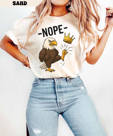 Discover No Kings in America Shirt, Bald Eagle Shirt, No Kings Shirt, Anti Monarchy Shirt, Anti Trump Shirt, Patriotic Shirt, 4th of July Protest Tee