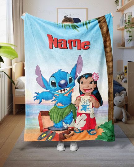Discover Costume Lilo And Stitch Blanket For Baby, Lilo And Stitch Beach Vibes Throw, Disney Stitch Name Present, Cute Hawaiian Nursery Decor, NVA783