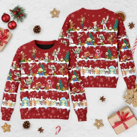 Discover Toy Story Ugly Christmas Sweater, Toy Story All Character Xmas Sweatshirt