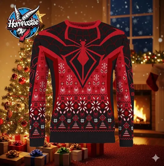 Spider Man Christmas In Brooklyn Miles Morales Marvel Ugly Sweater