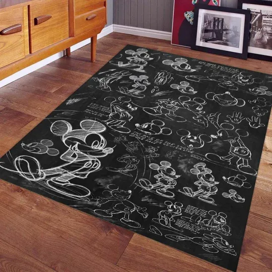 Discover Disney Mickey Mouse Drawing Rug Unique Cartoon Carpet for Home Decoration