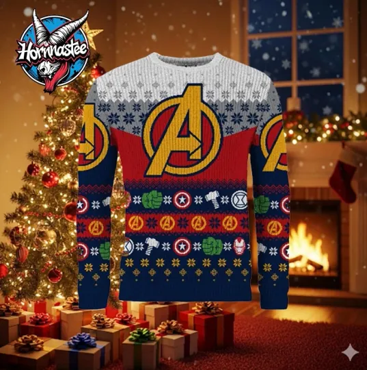 Discover Avengers Assemble Printed Marvel Ugly Sweater