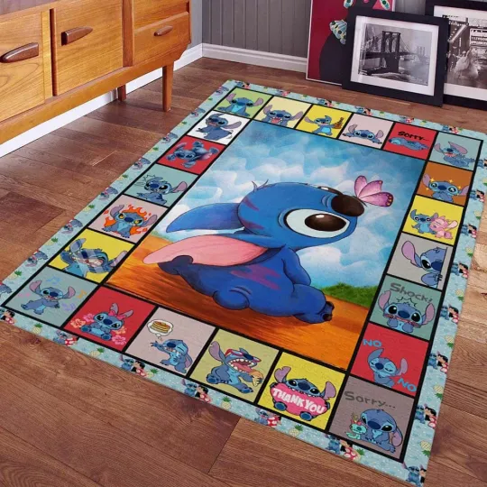 Discover Lilo and Stitch Character Area Rug Carpet Cartoon Living Room Bedroom Home