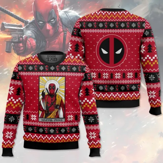 Discover Marvel Jesus Deadpool Ugly Christmas Sweater