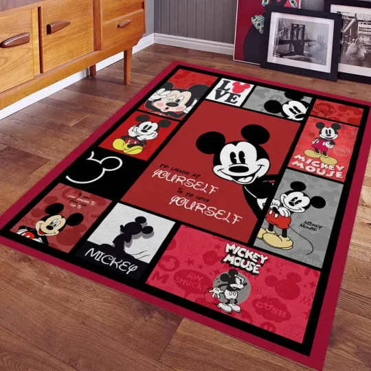 Discover Disney Mickey Mouse Rug Soft Floor Carpet for Bedroom Living Room Decor