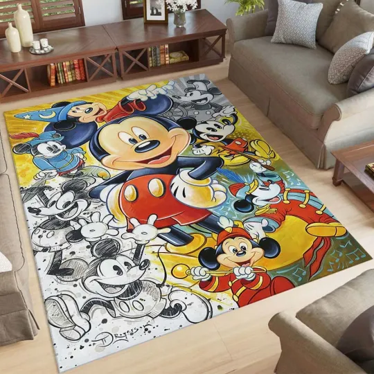 Discover Disney Mickey Mouse Rug for Living Room and Bedroom Floors