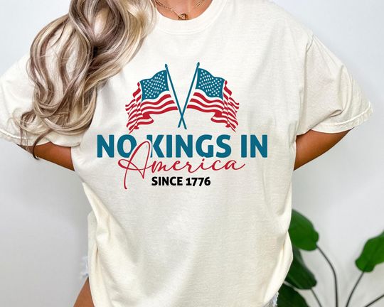 Discover No Kings Since 1776 Shirt, No Kings In America Sweatshirt, Rejecting Kings Shirts, Anti Trump Political Shirt, Pro Democracy T-Shirt