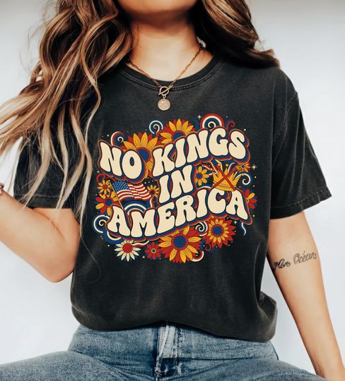 Discover No Kings in America Shirt | Funny tshirt with no Crown Costume Sweatshirt since 1776