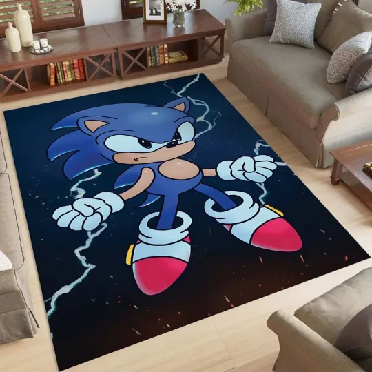 Discover Sonic the Hedgehog Area Rug for Game Room and Living Room