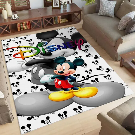 Discover Disney Mickey Mouse Cartoon Rug for Kids and Fans