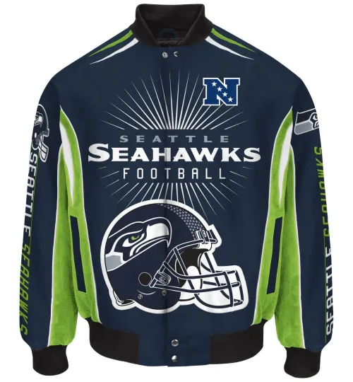 Seattle Seahawks Burst GIII football Multi-Color Snap Up Men's Jacket