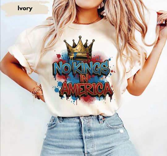 Discover No Kings in America Shirt | Funny tshirt with no Crown Costume Sweatshirt since 1776