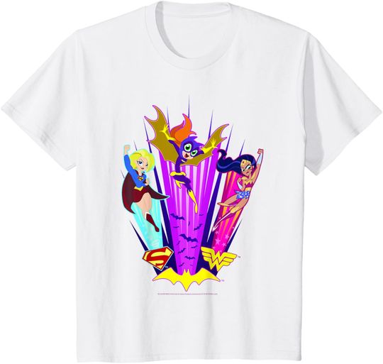 Discover Kids DC Comics Super Hero Girls Group Action Shot T-Shirt