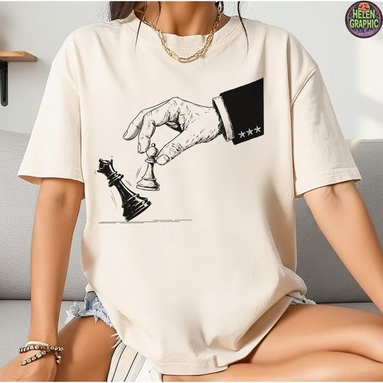 Discover Comfort Colors Protest Chess Shirt, Pawn Knocks Down King Shirt, Political Meme Shirt, Nope Kings Shirt, No Kings In America Shirt