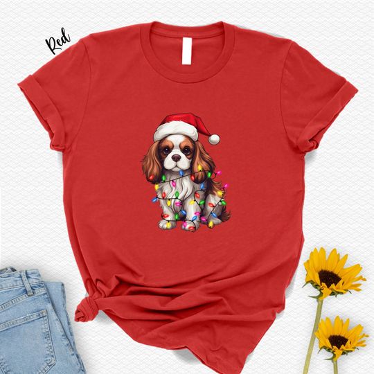 Discover Cavalier King Charles Spaniel Christmas Lights T-Shirt