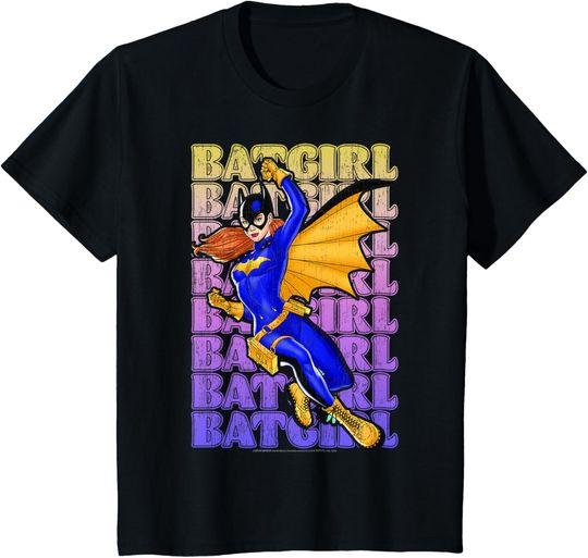 Kids DC Comics Batgirl Name Stack Portrait T-Shirt, Gift For Fan