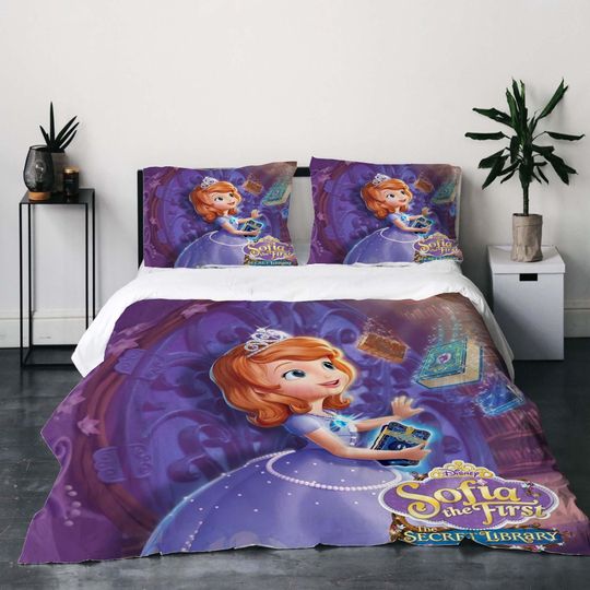 Discover Princess Sofia 3-Piece Quilt Cover Bedding Set, Queen Size, Includes Duvet Cover and Pillowcases