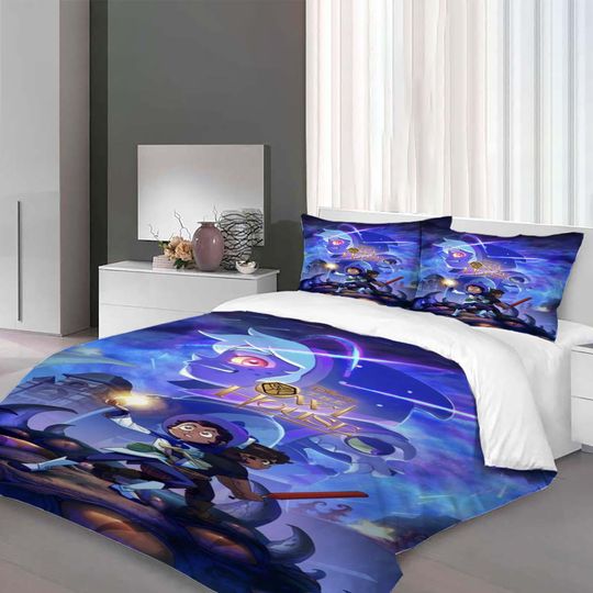 Discover Christmas Owl House 3-Piece Bedding Set Queen Size, Duvet Cover with Pillowcases, Machine Washable