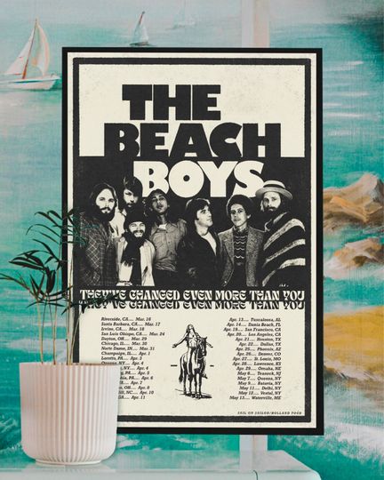 Discover BEACH BOYS POSTER - Sail On Sailor Tour - Vintage Art Print, Gallery Wall Art, Home Wall Decor, Trendy Colorful Minimalist Eclectic Poster