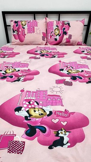 Pink Minnie Mouse Cotton Percale Bedding Set