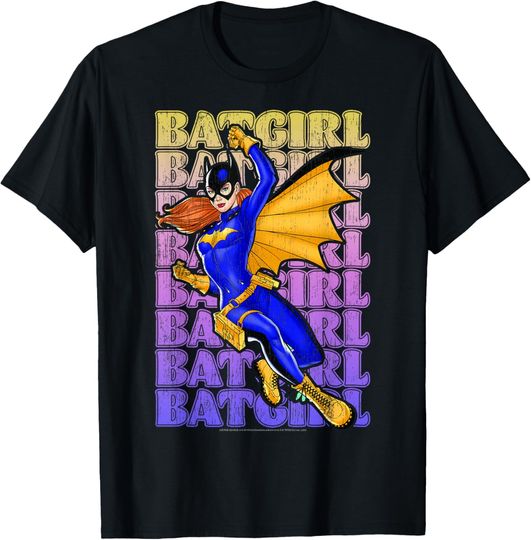 DC Comics Batgirl Name Stack Portrait T-Shirt, Gift For Fan
