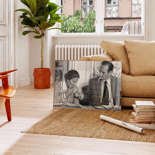 Jacques Chirac & Simone Veil Poster  Iconic French Photography Print  Vintage Political Moment Wall Art - Unframed