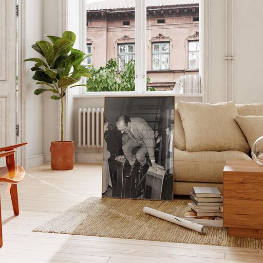 Jacques Chirac Jumping the Metro Barriers Poster  Iconic French Photography Print  Vintage Paris Wall Art - Unframed