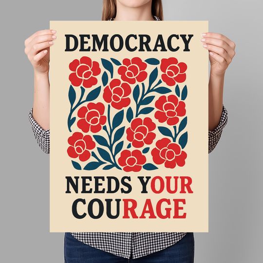 Discover No Kings Protest Sign PRINTABLE, Pro Democracy, Anti-Trump, Resist Fascism Poster For March,  Political Activist Rally Sign