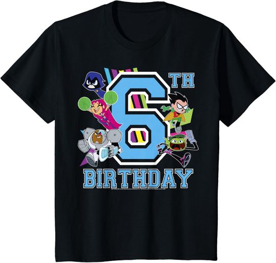 Discover Kids DC Comics Teen Titans Go! 6th Birthday T-Shirt, Gift For Fan