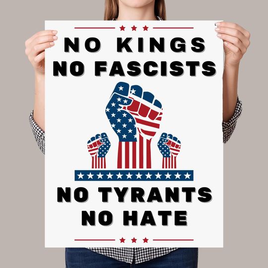 Discover No Kings In America Since 1776 Protest Sign PRINTABLE, Anti-Trump Protest Poster For March,   Political Activist Rally Sign