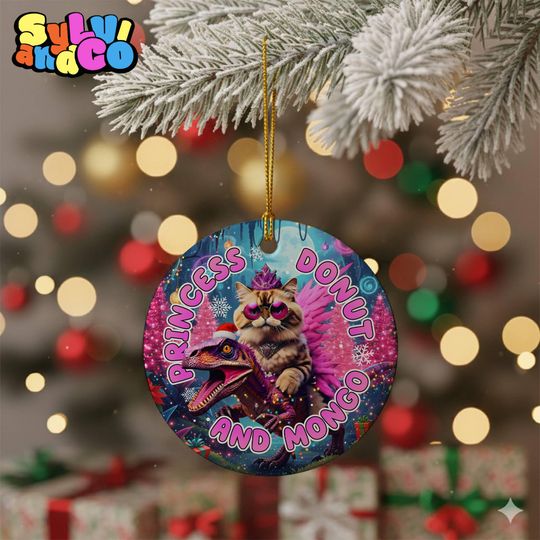 Discover Dungeon Crawler Carl Ornament,Princess Donut And Mongo Christmas Tree Decor,Sci-Fi Fantasy Book Ornament, Reader Bookish Xmas Party Keepsake