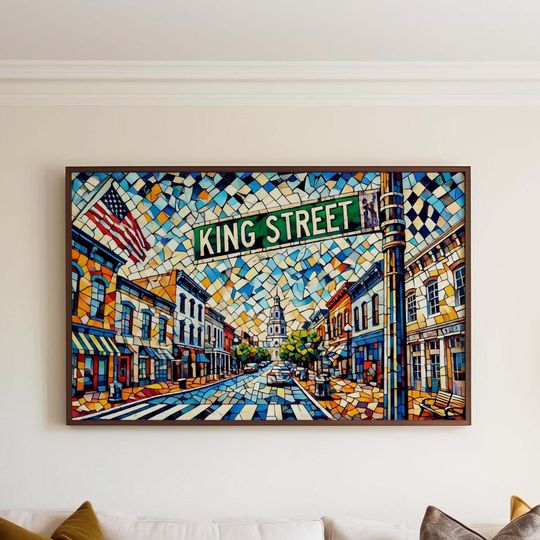 Discover Alexandria VA Art Print, King Street Illustration, Housewarming Gift