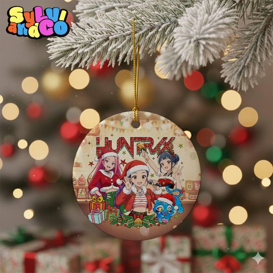Discover Kpop Movie Huntrix Ornament, Christmas Tree Decor Hunters Kpop Music Fans Gift Keepsake,Christmas Rumi Mira Zoey Xmas Gifts Ceramic Ornament