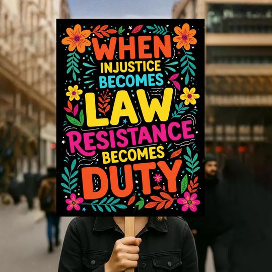 Discover Protect Democracy Protest Poster, Anti-Trump, Political Activist Poster, No Kings Protest Rally Sign, Resist Fascism